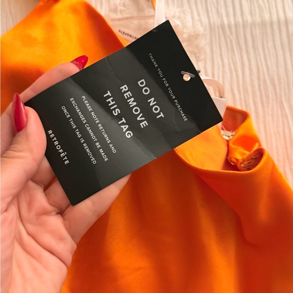 Retrofete Vibrant Orange Backless Dress - Picture 9 of 10